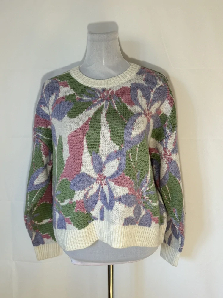 Crop top barevný svetr