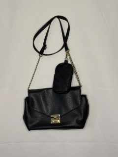 Černá crossbody kabelka s řetízkem a mini pouzdrem